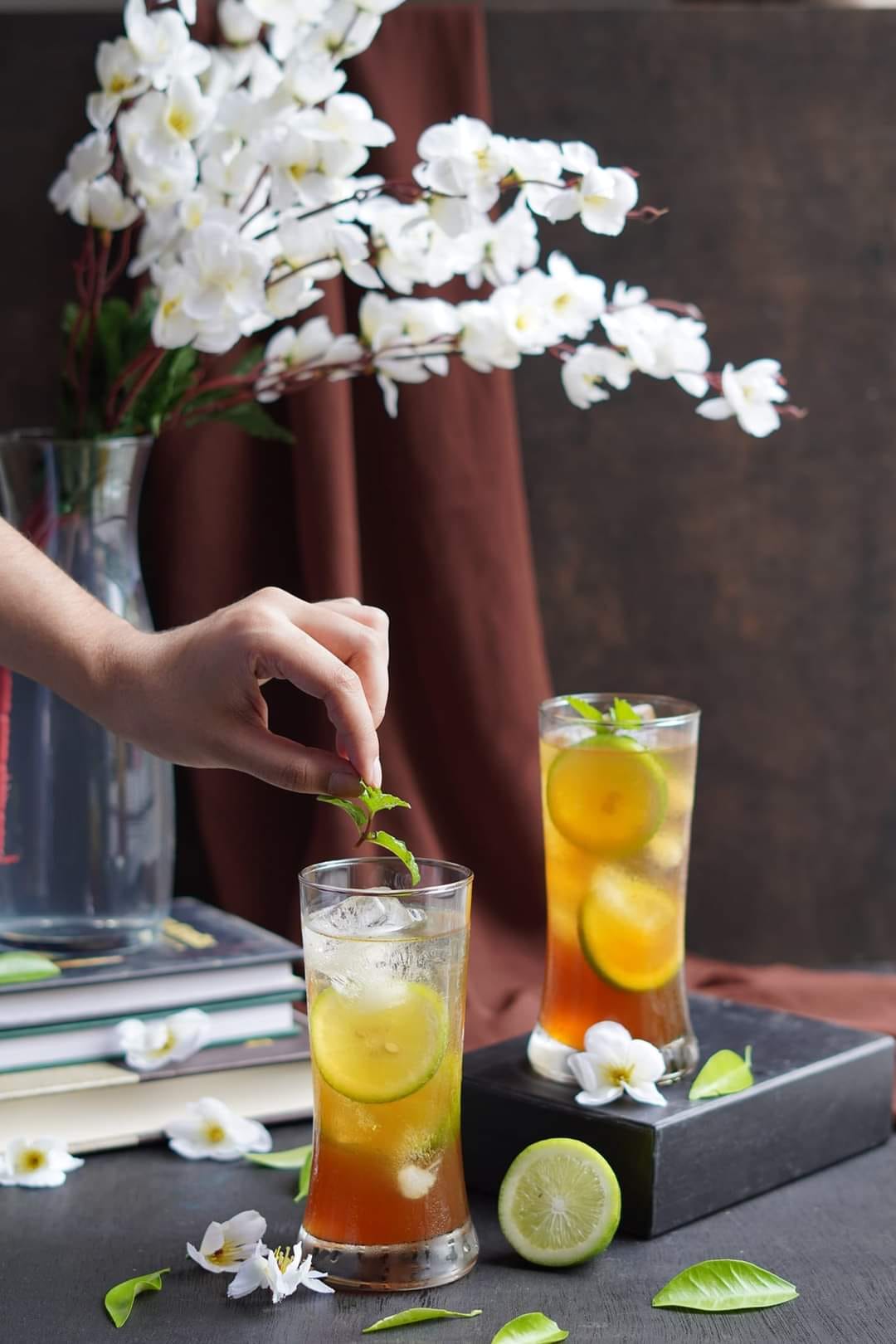 Tropical cocktail with lemon